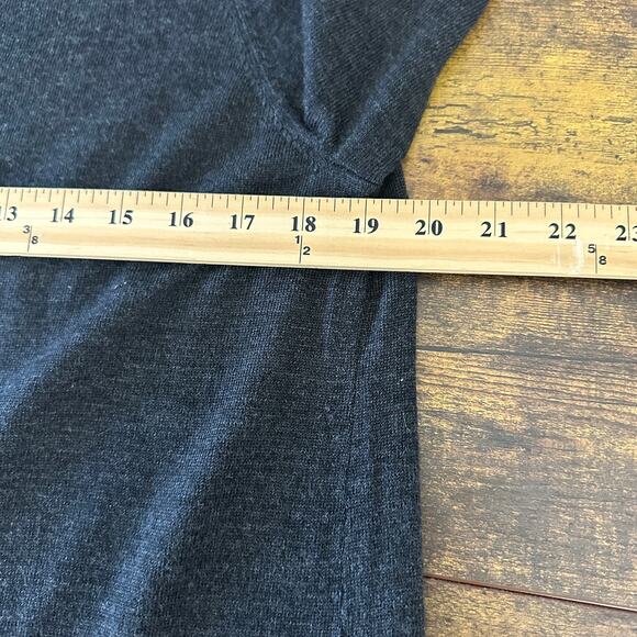 Eileen Fisher Merino wool tunic top size large charcoal gray long sleeve - Picture 5 of 7